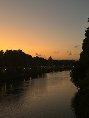 Fototapeta premium sunset over the river