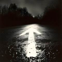 Rolling arrow points to lightning black ground white