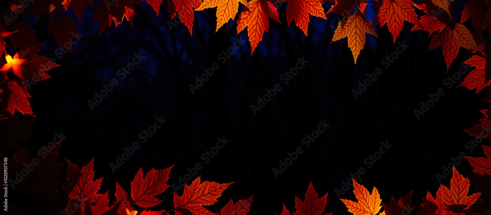 Canvas Prints frame vibrant fall leaves