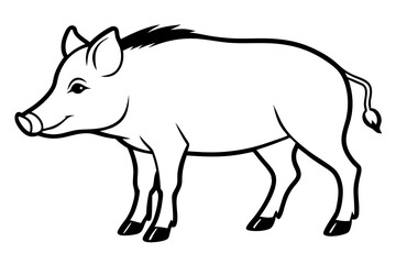 Wild Boar vector silhouette on white backgroundun