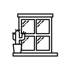 Window icon outline vector