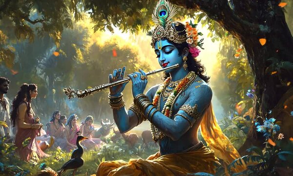 Lord kirshna in the forest