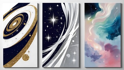 abstract art illustration collection set, home decor minimal mock up idea