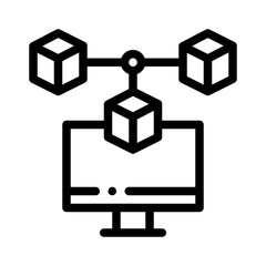 Blockchain Network line icon