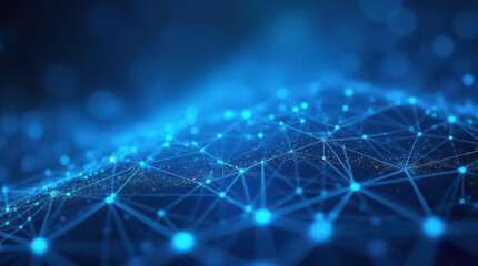 Abstract Blue Network Patterned Background | Futuristic Technology, Digital Communication & Data Visualization Image