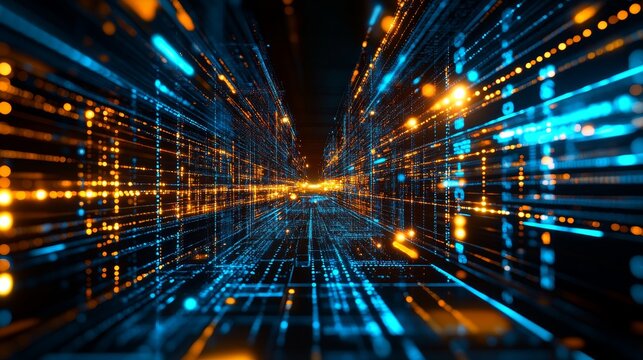 Scripting and programming code in abstract technology. Stock.
