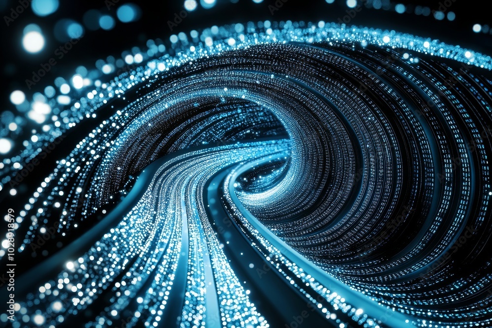 Aufkleber Computer screen background with blue binary digital data