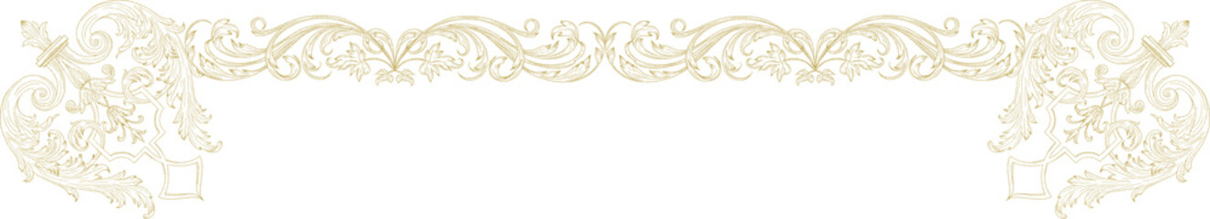 Vintage Baroque fine Line Borders in gold style