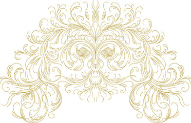 Vintage Baroque fine Line Borders in gold style