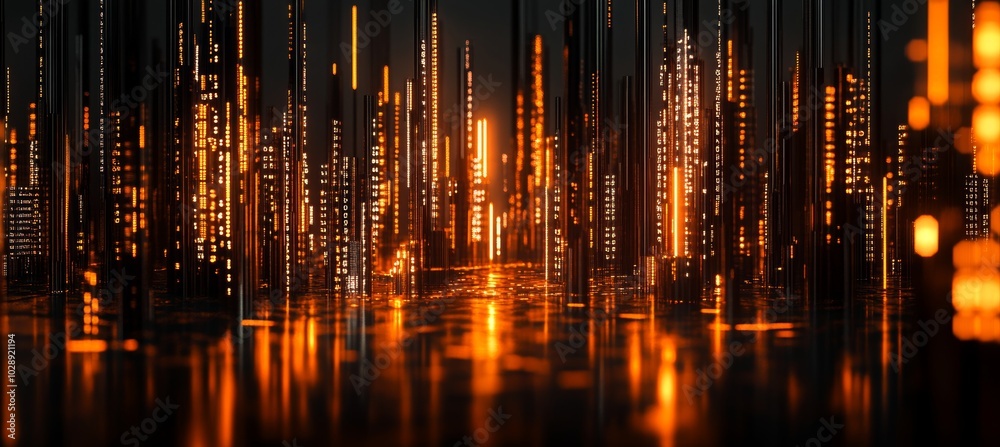 Aufkleber This futuristic network data concept is suitable for presentations or software interface visualization in a cybernetic space.