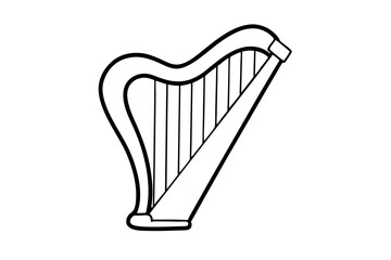 Harp musical silhouette | vector silhouette illustration on white background