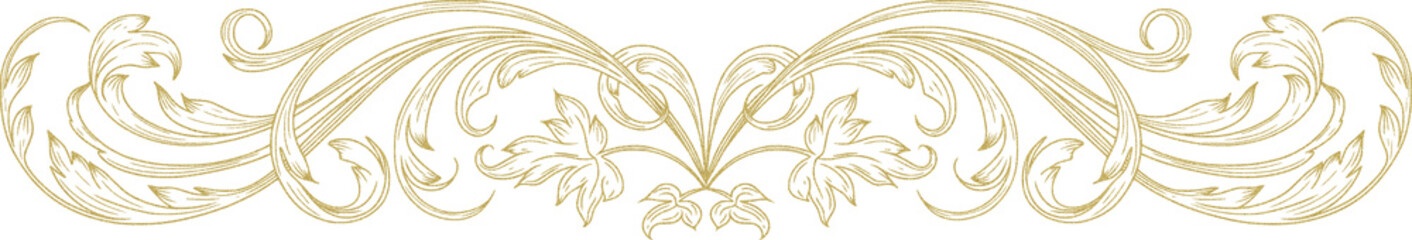 Vintage Baroque fine Line Borders in gold style