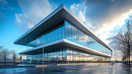 Fototapeta premium Modern Minimalist Architectural Design of Building