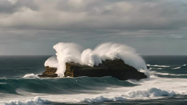 Ilot sous les vagues