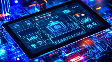 Obraz premium Modern Smart Home Interface on Digital Tablet Display