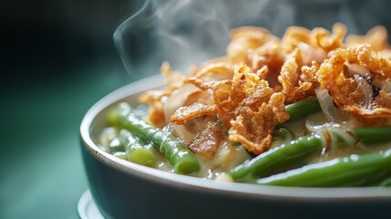 Fresh Green Bean Casserole with Crispy Topping