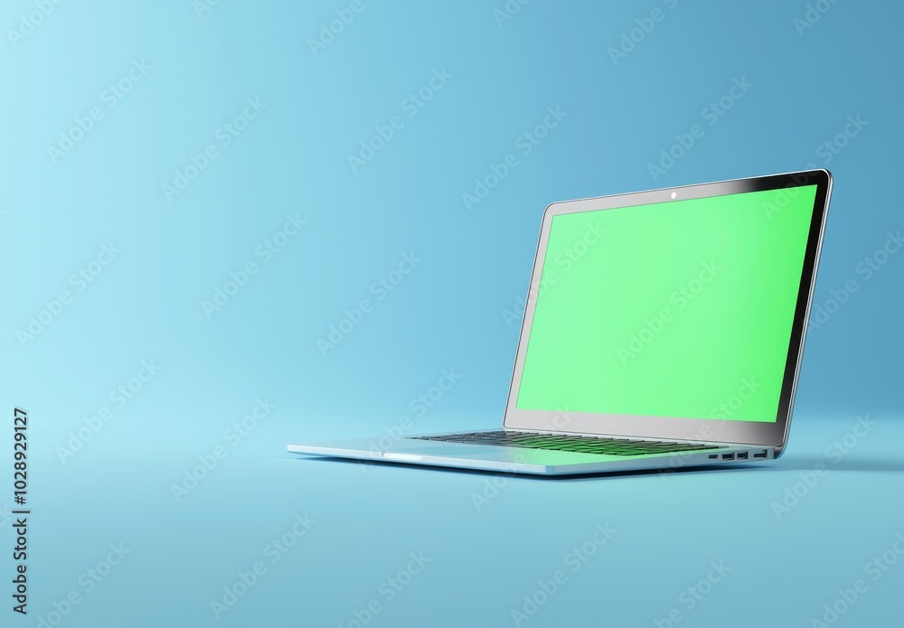 Poster An isolated background with shadows of a computer