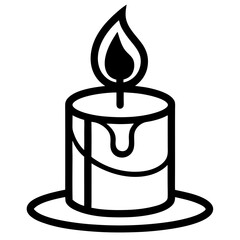 candle line art silhouette vector illustration