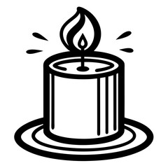candle line art silhouette vector illustration