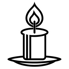 candle line art silhouette vector illustration