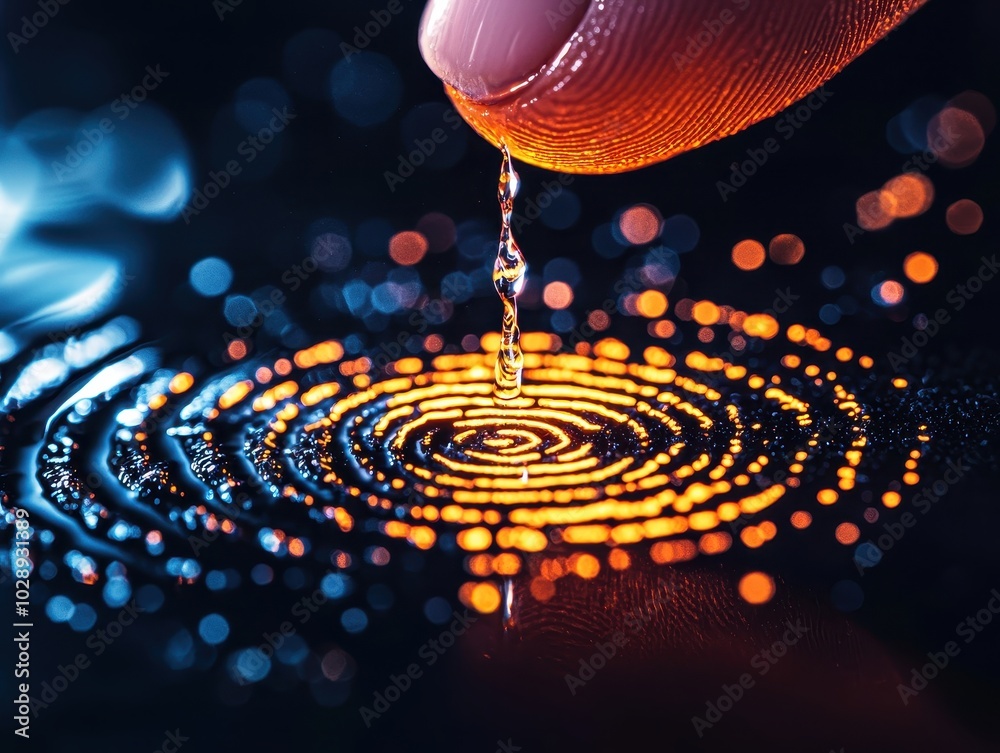 Aufkleber droplet creating ripples with light effect