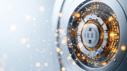 Obraz premium Modern Safe with Digital Lock and Glowing Effects