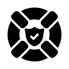 Life Buoy Shield glyph icon