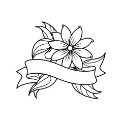 This Floral Ribbon Vector is ideal for craft projects, adding a decorative touch with its elegant flower design. Perfect for scrapbooking, DIY projects, and creative embellishments.