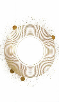 Abstract wallpaper with a white background with metallic gold circles