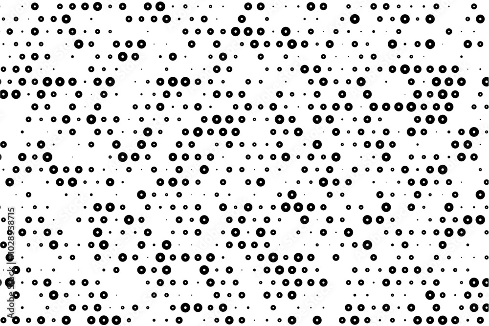 Poster random sized dotted grid with hollow center circles