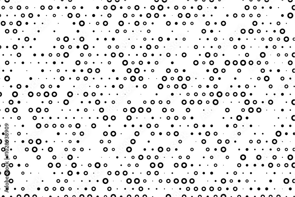Poster geometric staggered dot pattern with hollow centers