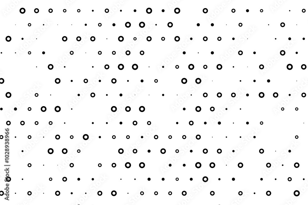 Aufkleber abstract dotted grid with random hollow circles