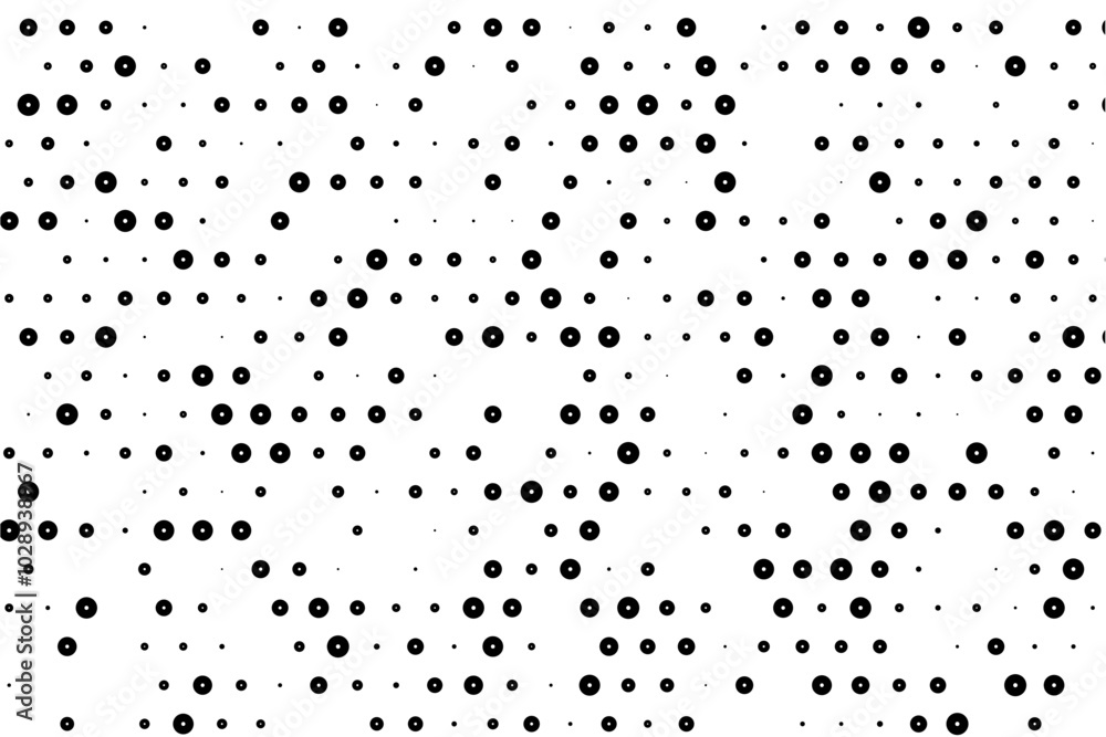 Poster Staggered dot grid with circular hollow elements
