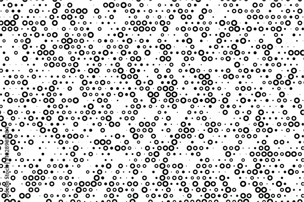 Poster Abstract dotted grid with random hollow circles