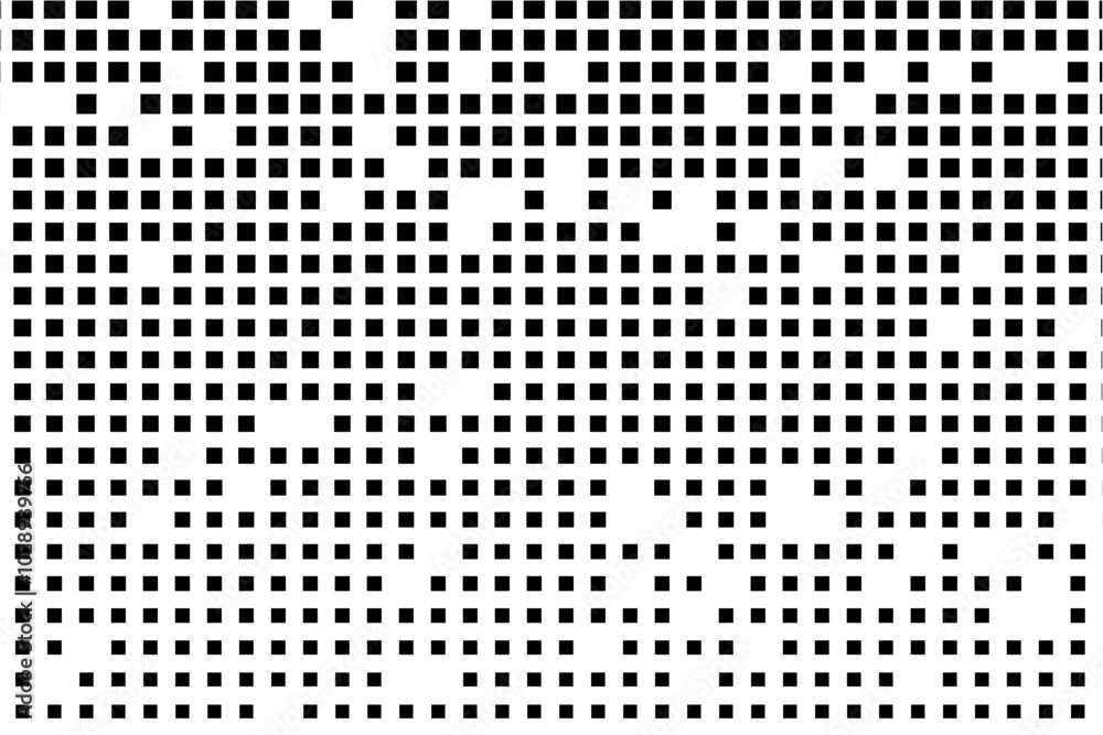 Aufkleber Randomized grid pattern with gradually shrinking squares