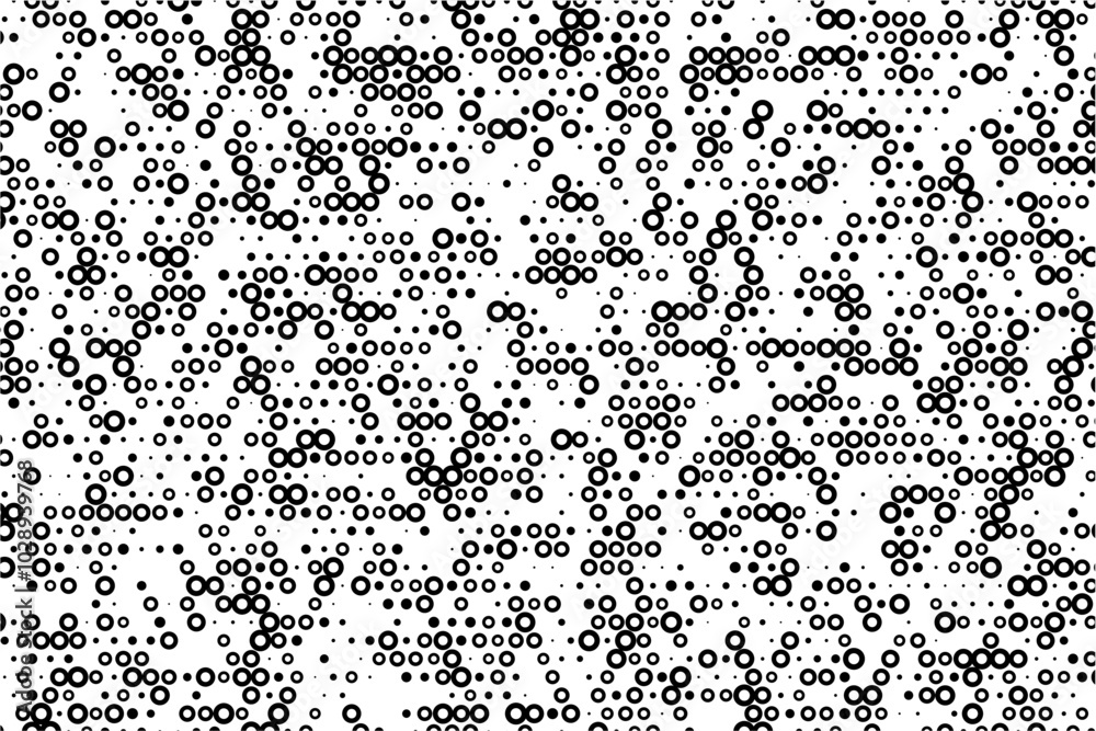 Poster Abstract dotted grid with random hollow circles