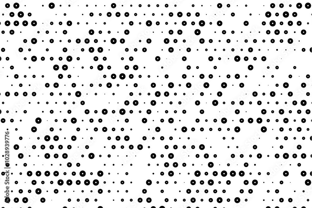 Poster Staggered dot grid with circular hollow elements