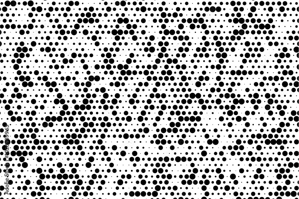 Poster Minimalist staggered dotted grid with random sizes