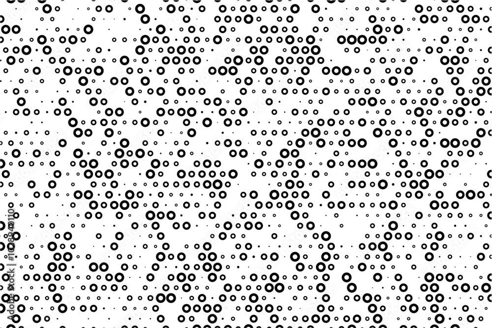 Aufkleber staggered dot grid with circular hollow elements