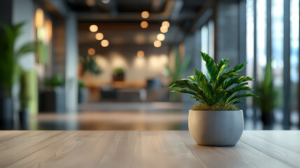 Fototapeta premium Modern bright office interior with furniture and daylight.Blurred background of a modern office space. Blurred office backdrop.