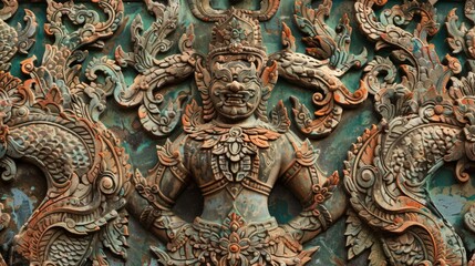 Intricate Thai Motifs in Beautiful Wall Art