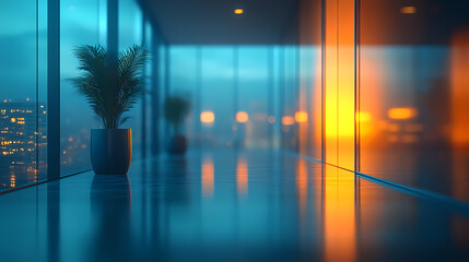 Modern bright office interior with furniture and daylight.Blurred background of a modern office space. Blurred office backdrop.