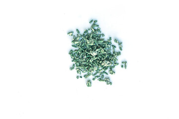 Trichoderma harzianum on white background.Used for enzyme production and biocontrol.a naturally occurring fungus that is used to protect crops from the harmful gray mold.