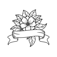 This Floral Ribbon Vector is ideal for craft projects, adding a decorative touch with its elegant flower design. Perfect for scrapbooking, DIY projects, and creative embellishments.