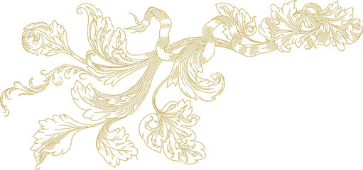 Vintage gold style Baroque Borders 