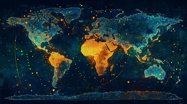 Vector Dotted Map only for EMEA and APAC regions