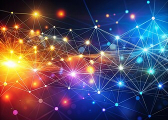 Obraz premium Glowing Abstract Technology Background with Dots and Connections for Digital Innovation