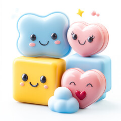 3D Soap Icon with a Smiley Face for a Fun and Clean Design