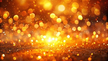 Glowing Orange Yellow Bokeh Background with Floating Light Particles for Stunning Visuals