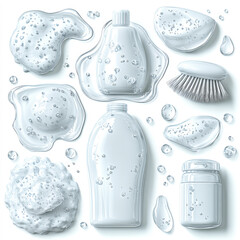 3D Icon Set Featuring Essential Handwashing Items for Global Handwashing Day Awareness Campaign